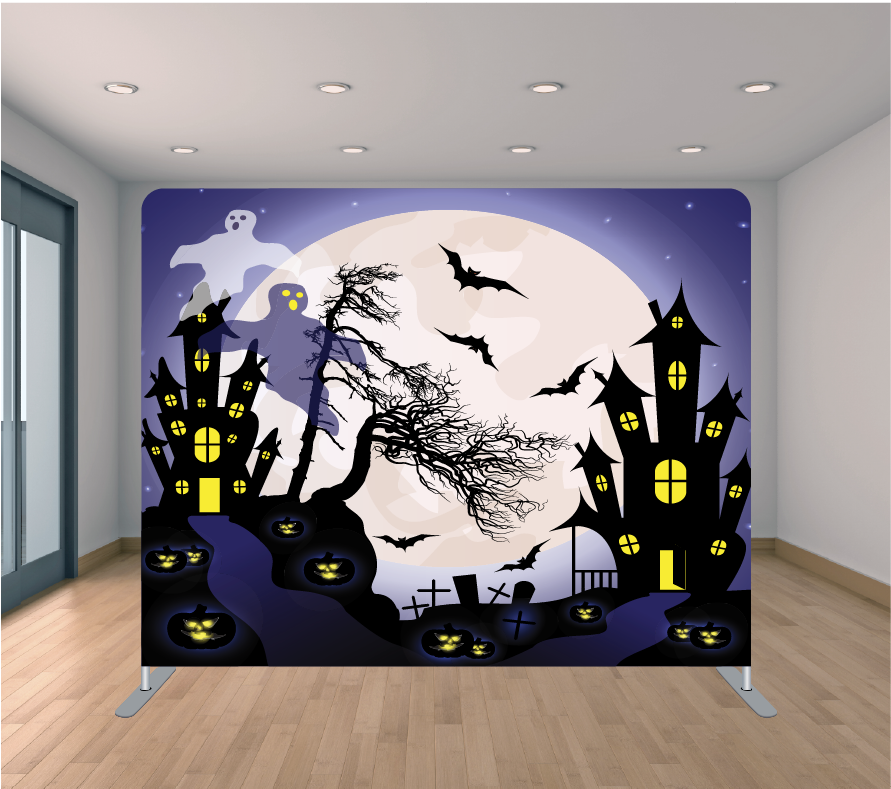 8X8ft Pillowcase Tension Backdrop- Ghost Town